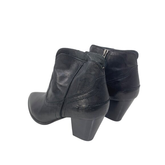 Frye Womens Black Leather Ankle Boots Size 8.5M Zipper Closure - Picture 11 of 13